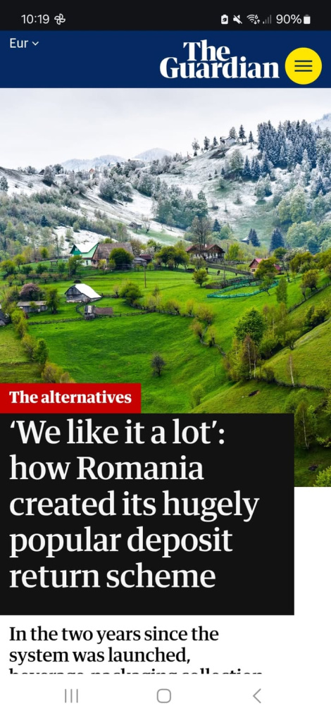 Rólunk ír a Guardian!
A brit napilap szerint Románia mára a világ egyik leghatékonyabb visszaváltási rendszerét működteti, ez Tánczos Barna és az RMDSZ közös eredménye. Mindössze két év alatt sikerült 90% fölé emelni a visszaváltási arányt, és több mint 7,5 milliárd palack került vissza a körforgásba. Ezek már nem szennyezik a folyókat, erdőket és városainkat.